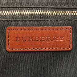 Pre Owned حقيبة بربري بولينغ أورشيد جلد وكانفاس كاروهات هاوس أسود / بيج