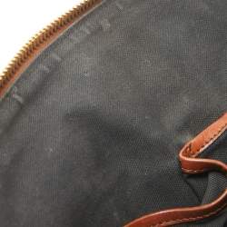 Pre Owned حقيبة بربري بولينغ أورشيد جلد وكانفاس كاروهات هاوس أسود / بيج