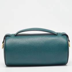 Pre Owned Burberry Green Leather Barrel Bag