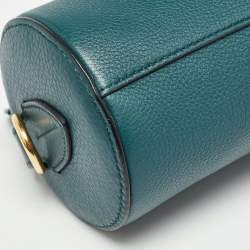 Pre Owned Burberry Green Leather Barrel Bag