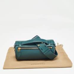 Pre Owned Burberry Green Leather Barrel Bag