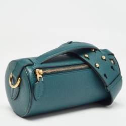 Pre Owned Burberry Green Leather Barrel Bag
