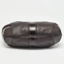 Burberry Dark Brown Leather Willenmore Hobo