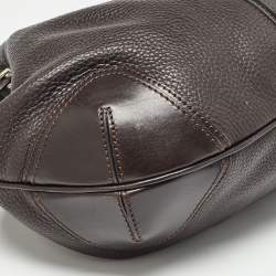 Burberry Dark Brown Leather Willenmore Hobo