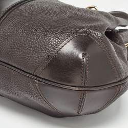 Burberry Dark Brown Leather Willenmore Hobo