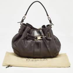 Burberry Dark Brown Leather Willenmore Hobo