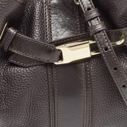 Burberry Dark Brown Leather Willenmore Hobo