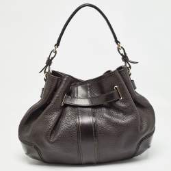 Burberry Dark Brown Leather Willenmore Hobo