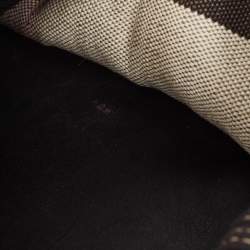 Pre Owned Burberry Black/Beige House Check Canvas and Leather Ashby Hobo