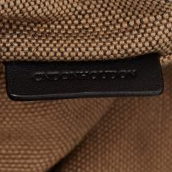 Pre Owned Burberry Black/Beige House Check Canvas and Leather Ashby Hobo