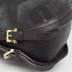 Pre Owned Burberry Black Grain Leather Hobo