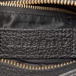 Pre Owned Burberry Black Grain Leather Hobo
