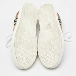 Burberry Beige Vintage Check Canvas Low Top Sneakers Size 38.5