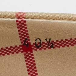 Burberry Beige Coated Check Canvas Joy Ballet Flats Size 40.5