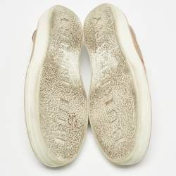 Burberry Pink Suede and Check Canvas Gauden Sneakers Size 36