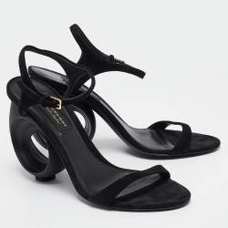 Burberry Black Suede Ankle Strap Sandals Size 39
