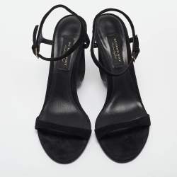 Burberry Black Suede Ankle Strap Sandals Size 39