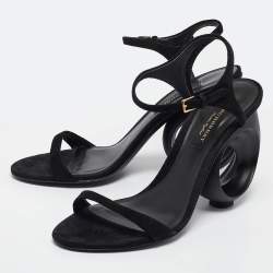 Burberry Black Suede Ankle Strap Sandals Size 39