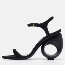 Burberry Black Suede Ankle Strap Sandals Size 39