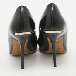 Burberry Black Patent Leather Peep Toe Pumps Size 36.5
