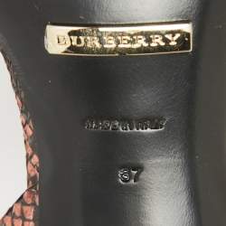 Burberry Multicolor Embossed Snakeskin Ankle Strap Sandals Size 37