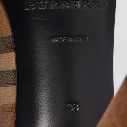 Burberry Beige Novacheck Canvas Hans T Strap Sandals Size 38