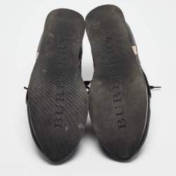 Burberry Black/Beige Supernova Canvas and Leather  Low Top Sneakers Size 38.5