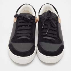 Burberry Black House Check Canvas and  Leather Reeth Low Top Sneakers Size 41