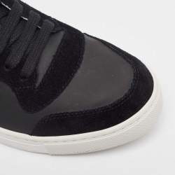 Burberry Black House Check Canvas and  Leather Reeth Low Top Sneakers Size 41