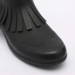 Burberry Black Rubber Fringe Trim Mot Boots Size 39