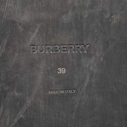 مملوكة مسبقًا Burberry Black Mesh and Leather Flat Sandals Size 39