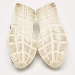 Pre Owned Burberry Brown Canvas and Leather Lace Up Sneakers Size 41