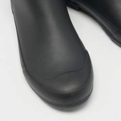 Burberry Beige/Black House Check Canvas and Rubber Rain Boots Size 37