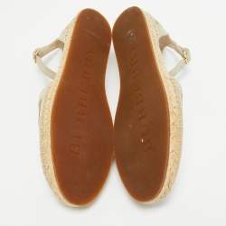 Burberry Multicolor Canvas and Suede Abbingdon Espadrille Flats Size 41