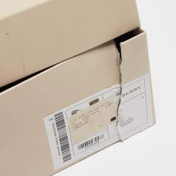 Pre Owned Burberry Brown/Beige Nova Check Canvas and Leather Espadrille Wedge Sandals Size 38