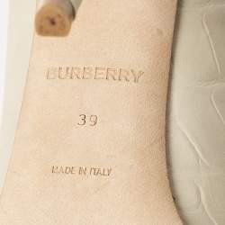 Burberry Cream Croc Embossed Leather Wiltkin Pumps Size 39