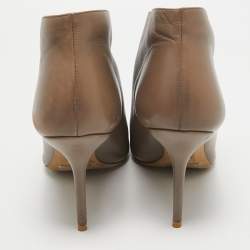 Burberry Brown Leather Zip Up Booties Size 39.5