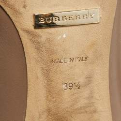 Burberry Brown Leather Zip Up Booties Size 39.5