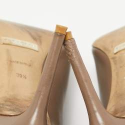 Burberry Brown Leather Zip Up Booties Size 39.5