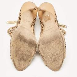 مملوكة مسبقًا Burberry Beige  Cut Out Leather Open Toe Booties Size 39