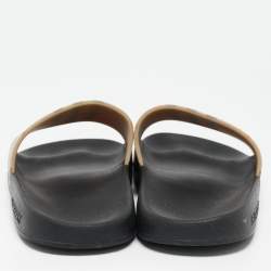 Burberry Beige/Brown Check Rubber Pool Slides Size 35