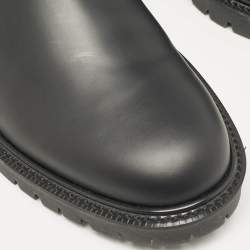 Burberry Black Leather Vintage Check Allostock Chelsea Boots Size 41.5