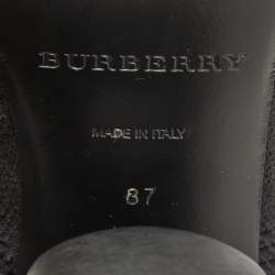 Burberry Black Knit Stretch Fabric Kimberley Pointed Toe Ankle Boots Size 37