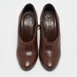 Burberry Brown Nova Check Coated Canvas and Leather High Cut Booties Size 36