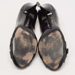 Burberry Black Canvas and Leather Pointed Toe Pumps Size 39.5