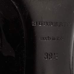 Burberry Black Canvas and Leather Pointed Toe Pumps Size 39.5
