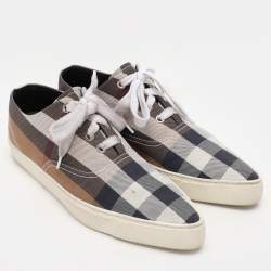 Burberry Multicolor House Check Canvas Pointed Toe Low Top Sneakers Size 38.5