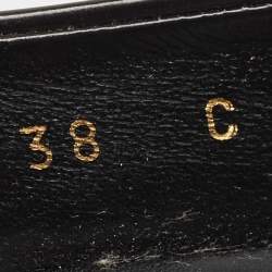 Burberry Black Patent Leather and Coated Canvas Ballet Flats Size 38