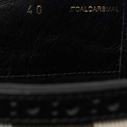 Pre Owned Burberry Beige/Black Canvas and Leather Knee Length Boots Size 40