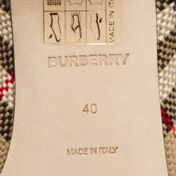 Pre Owned Burberry Beige Archive Check Canvas Tripton Pumps Size 40